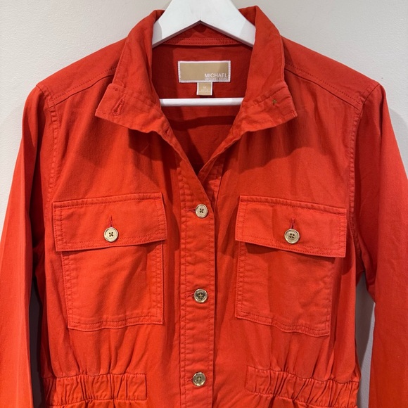 Michael Kors Coral Denim Shirt Dress - Picture 2 of 5